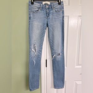 Abercrombie ripped, faded, straight leg jeans!